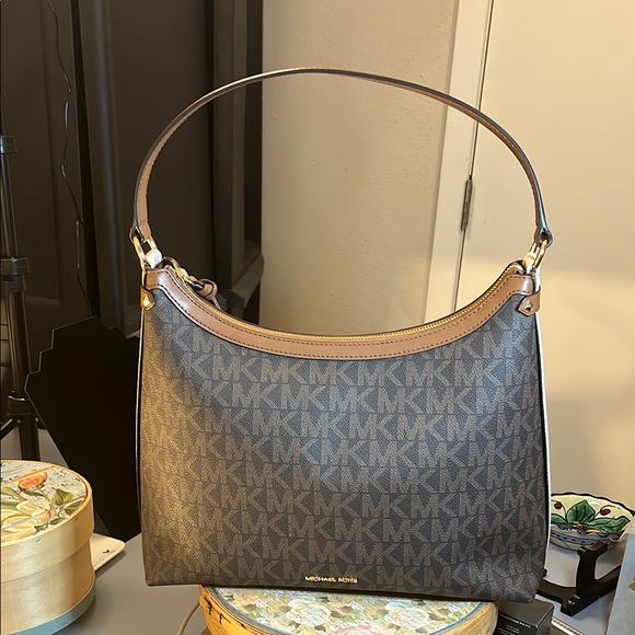 Michael Kors Handbags - NWT Michael Kors Brown Monogram Shoulder Bag